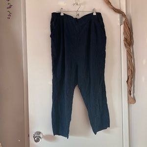 Navy drop crotch linen look pants BDG UO